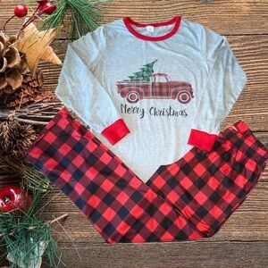 Ladies Size Medium Buffalo Check Pants Long Sleeve Matching Tee